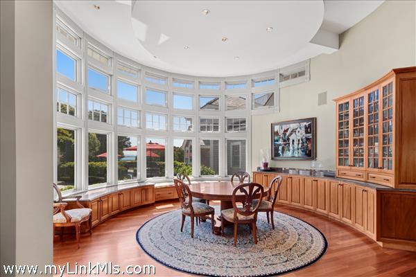 Dining room with water views and fairway views