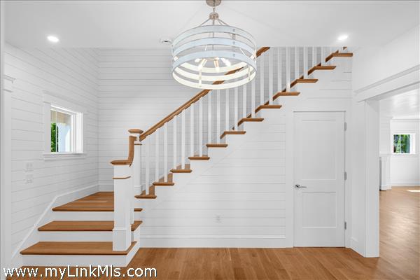 Foyer wrapped with shiplap