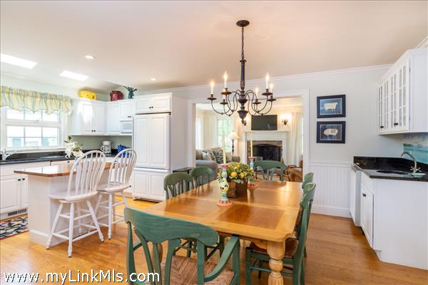 Open kitchen with dining area