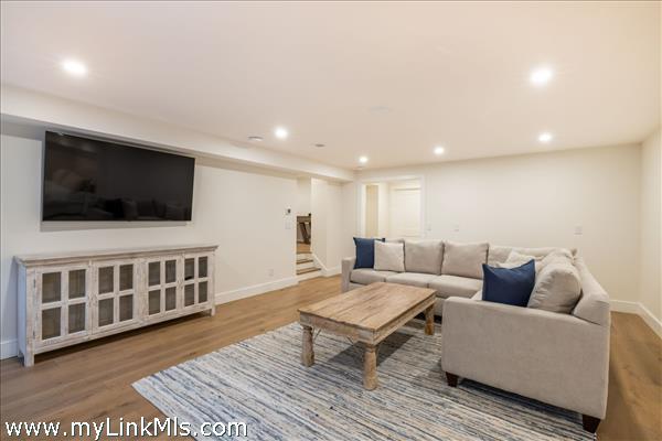 Family room in basement