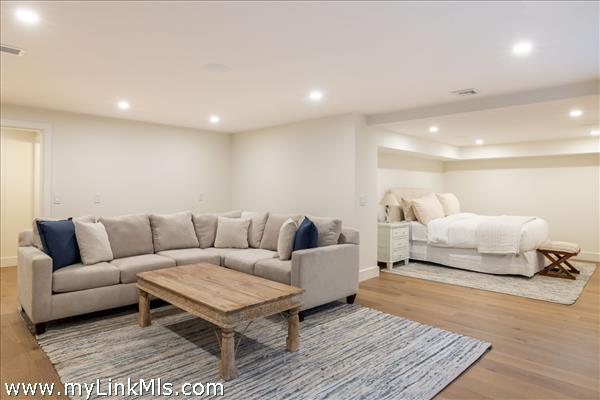 Family room in basement