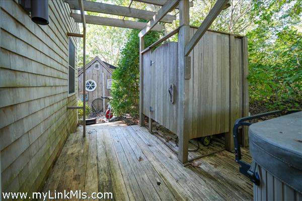 Large Outdoor Shower with access from the Bedroom