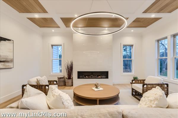 The feature coffered ceiling ...