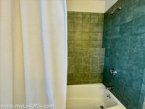 Lower level bath shower tub, beautiful tile