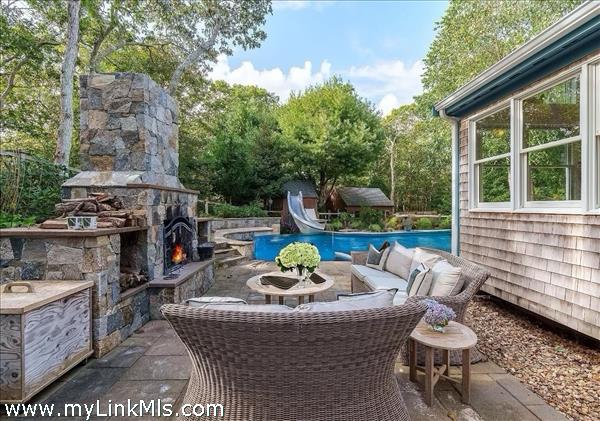 Outdoor Fireplace & Pool