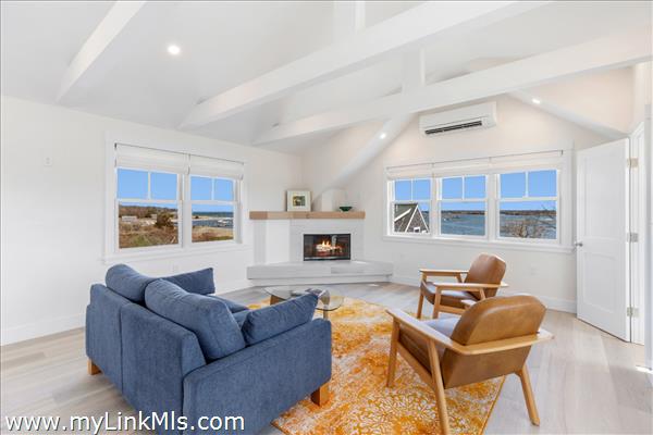 Living room with waterviews