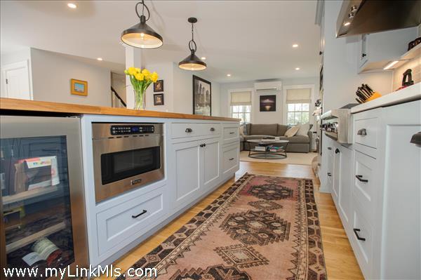 Microwave and beverage fridge