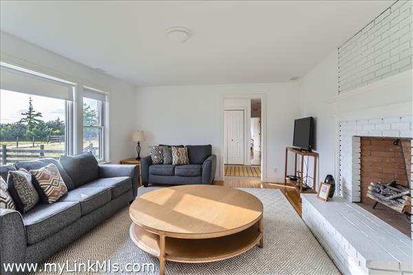 Living room with fireplace