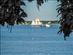 The Shenandoah and a commercial vessel viewed from the front porch