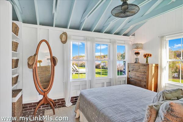 Bedroom with waterviews