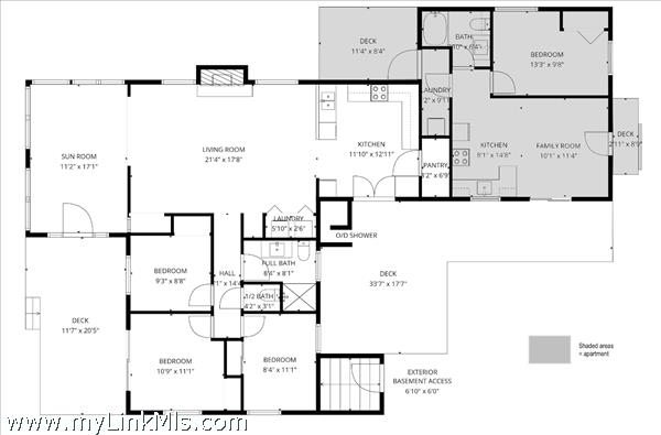 Floor Plan Main House + Apartment
