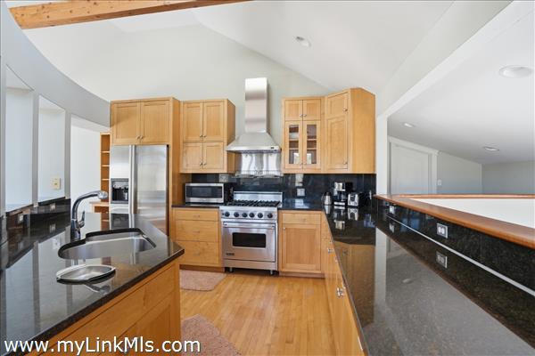 Modern kitchen with stainless steel appliances