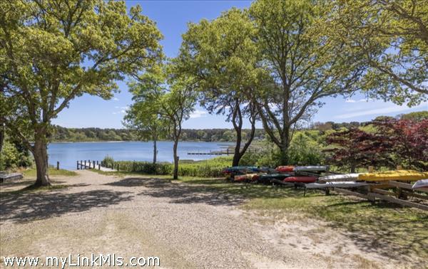 Saltwater dock water access to launch watercraft. Potential boat mooring through the Town Harbormaster