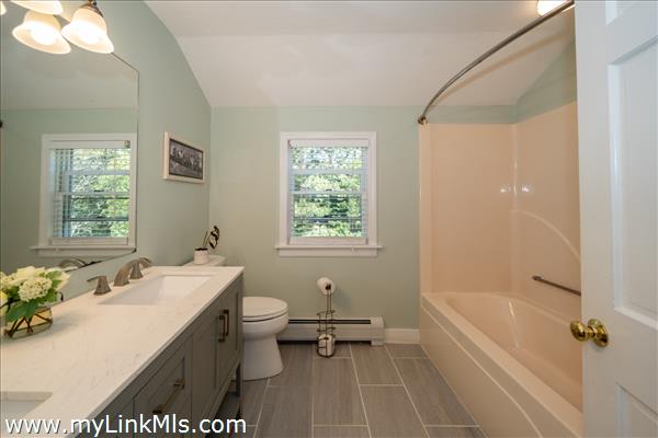 Second full bathroom on the second floor for the other two bedrooms.