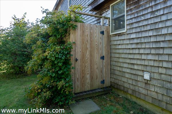 Outdoor shower.