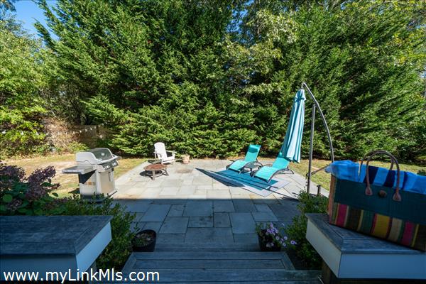 View of the back deck from the dining area.