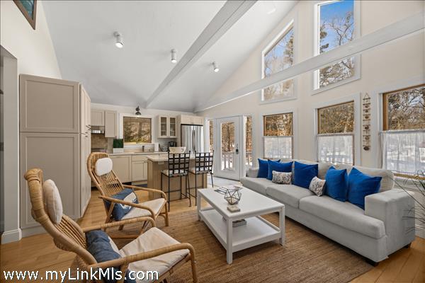 Cathedral-ceilings offer a fabulous gathering space