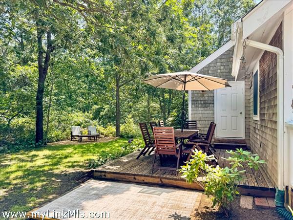 Dining area set on the side deck