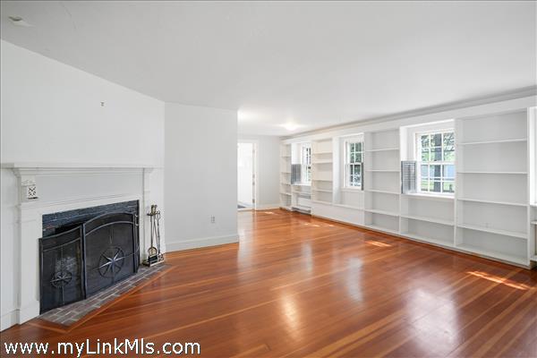 Living room with fireplace