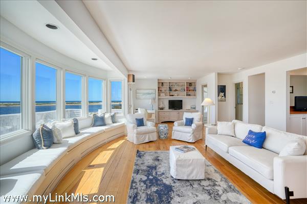 Living room bathed in natural light