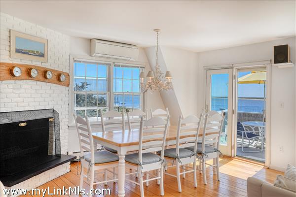 The perfect setting for memorable dinners complete with a warm hearth and coastal views.