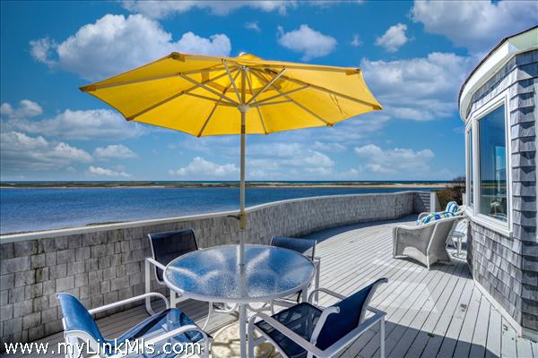 Expansive deck off second level.