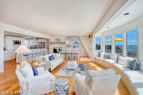 The second level has luminous living spaces