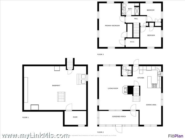 Main house floorplan including full basement with laundry area and storage room