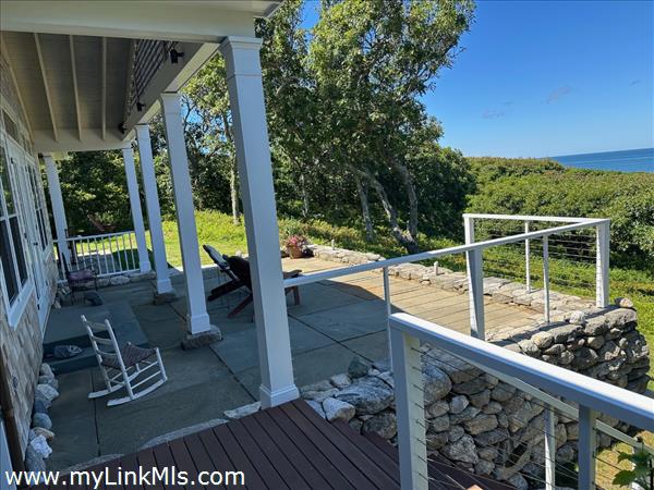 Large Blue Stone Patio Outside Living Room