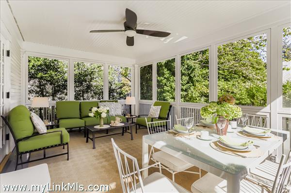 With a fabulous screened porch