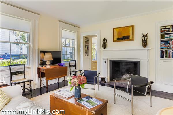 and a fireplace