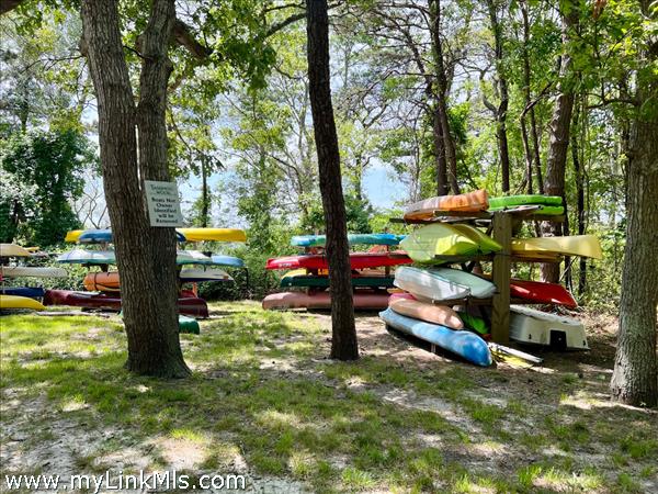 Association Kayak storage by Lake Tashmoo