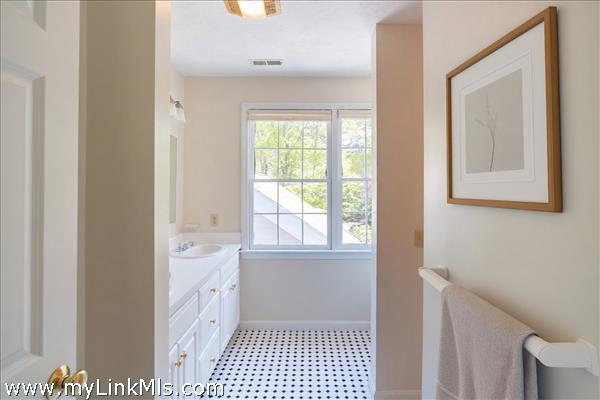 Primary bath with tile floors