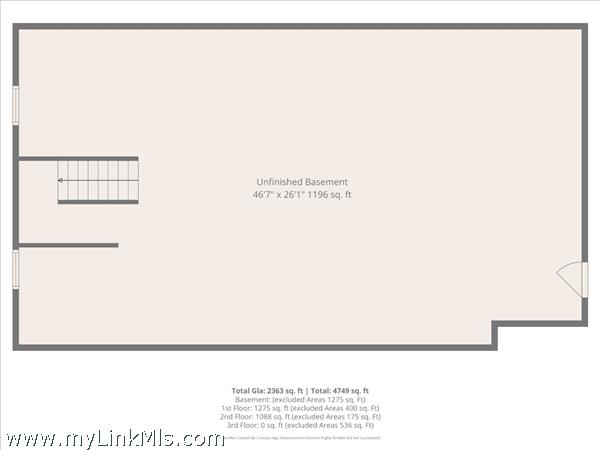 Unfinished Basement - Floor Plan