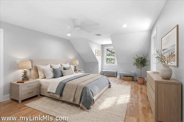 Primary bedroom 2nd floor, ensuite. Virtually staged.