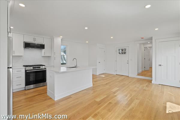 Spacious first kitchen living dining in accessory dwelling unit.