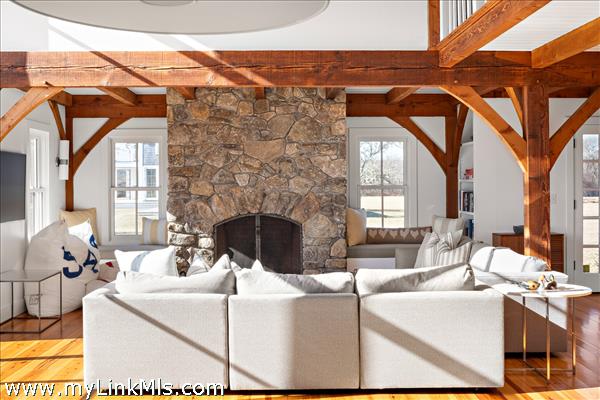 The Guest House Stone Fireplace