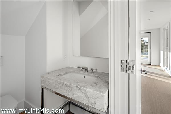 The Farmhouse Powder room between the dining & living rooms