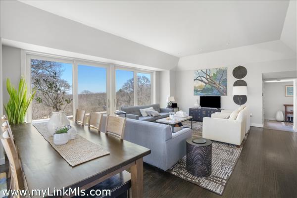 The living/dining space is made for entertaining.