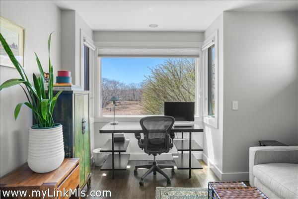 A peaceful working space with views of the land.