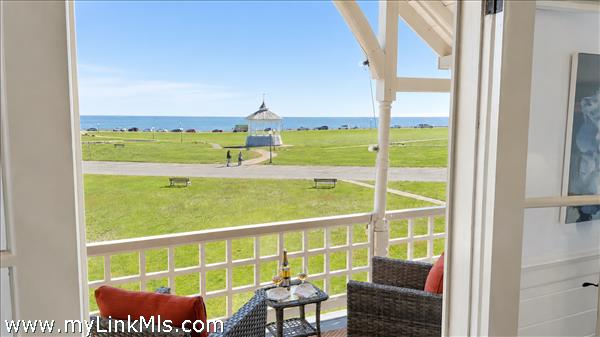 View of gazebo and open ocean
