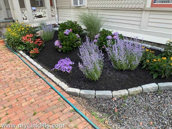Brick walkways and landscaping