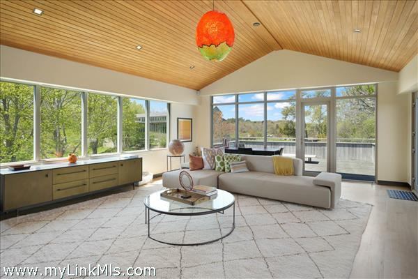 Second floor of pool house living room