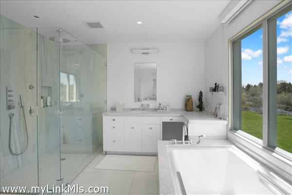 Second floor of pool house bath