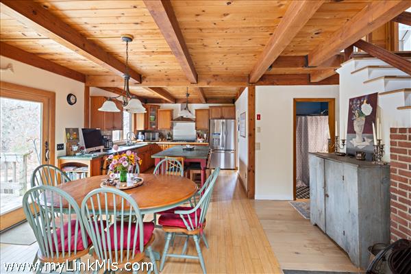 Open kitchen and dining area