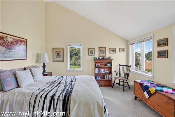 There are three bedrooms on the second floor.