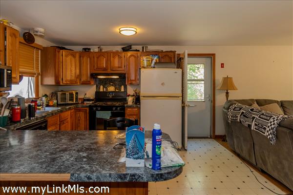 kitchen with side exterior entry