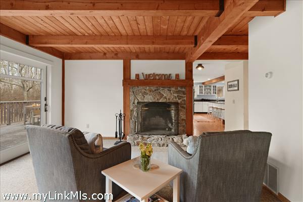 Stone fireplace