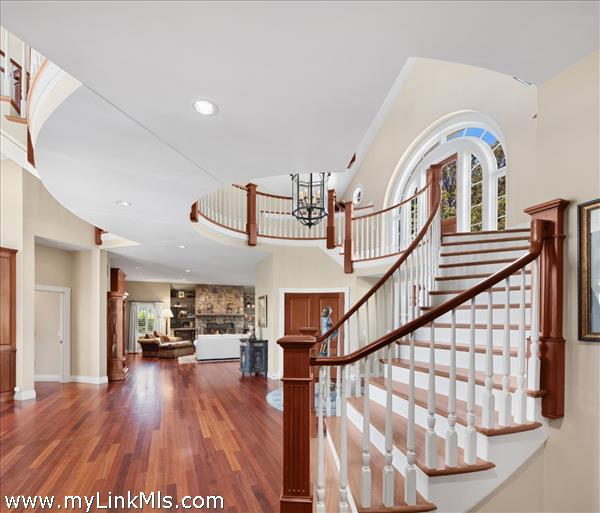 Open, airy foyer and stairway