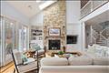 Floor-to-ceiling decorative stone fireplace